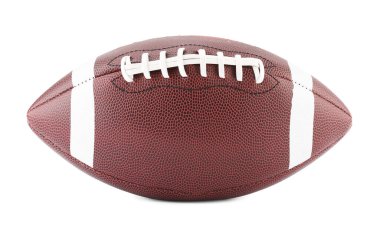 Amerikan futbol topu beyazda izole edilmiş. Spor malzemeleri.
