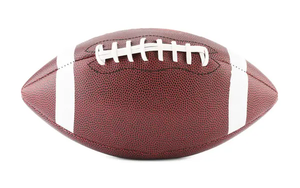 Amerikan futbol topu beyazda izole edilmiş. Spor malzemeleri.