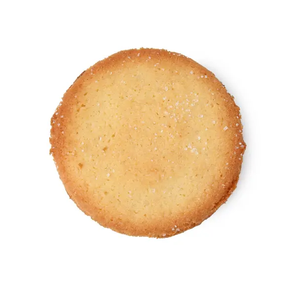 白で分離された美味しい甘い砂糖クッキー トップビュー ロイヤリティフリーのストック写真