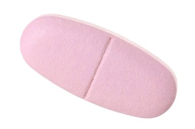 Beyaza izole edilmiş bir vitamin hapı. Sağlık takviyesi