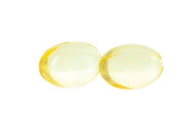 Beyaza izole edilmiş vitamin kapsülleri. Sağlık takviyesi