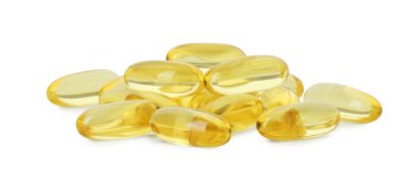 Beyaza izole edilmiş vitamin kapsülleri. Sağlık takviyesi