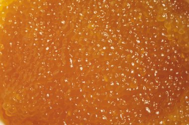 Arka plan olarak taze turna havyarı, üst görünüm