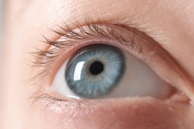 Güzel gözlü bir kadının Macro fotoğrafı.