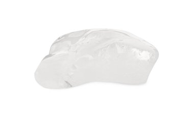 Bir parça temiz buz beyaza izole edilmiş.