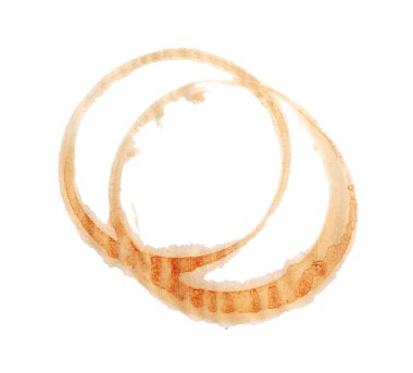 Kahve fincanı lekeleri beyaz, üst manzara