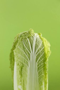 Açık yeşil arka planda taze Çin lahanası