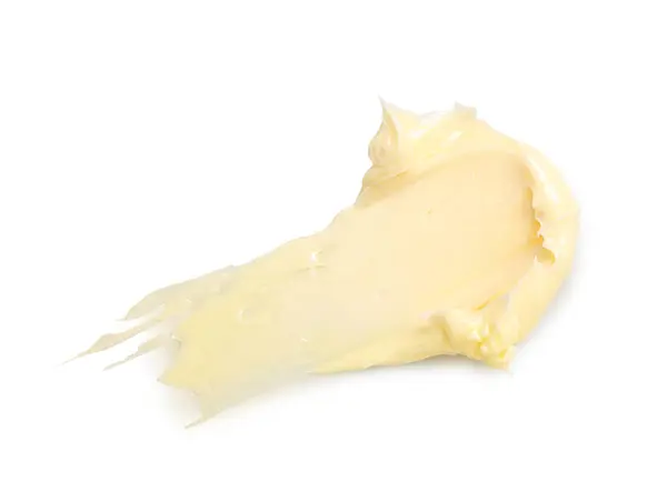 Fresh Natural Butter Isolated White Top View Stock Photo