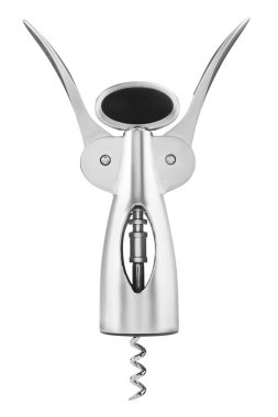 Bir kanat tirbuşonu beyaza izole edilmiş. Mutfak aletleri