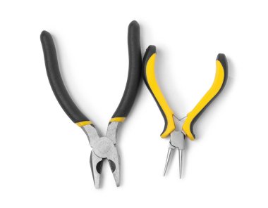 Farklı pense beyaz, üst görünümde izole