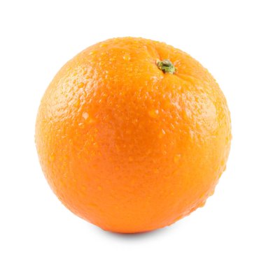 Olgunlaşmış bir portakal beyaza izole edilmiş.
