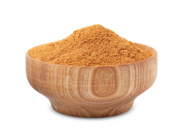 Aromatik baharat. Kavanozdaki kırmızı biber beyaza izole edilmiş.