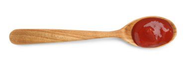 Beyaz manzaralı, kaşıklı lezzetli ketçap. Domates sosu.