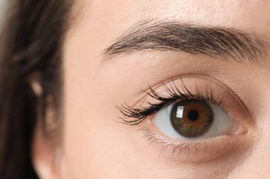 Güzel gözlü bir kadının Macro fotoğrafı.