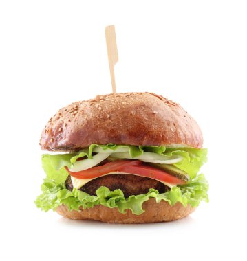 Lezzetli köfteli vejetaryen burger.