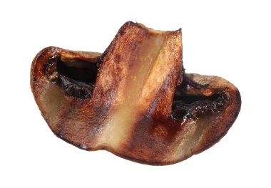 Beyazın üzerinde izole edilmiş ızgara mantar.