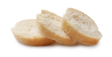 Taze baget parçaları beyazda izole edilmiş.