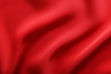 Arkaplan olarak buruşmuş kırmızı ipek kumaş, üst görünüm