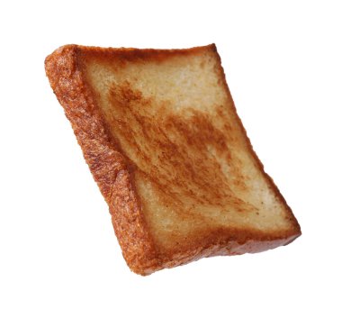 Beyaza izole edilmiş bir parça taze ekmek.