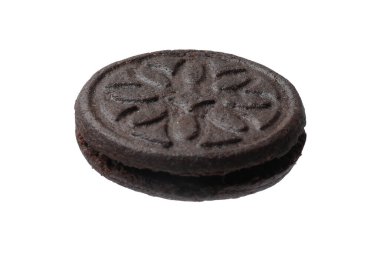 Bir lezzetli sandviç kurabiyesi beyaza izole edilmiş.