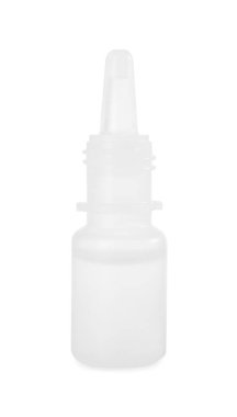 Bir şişe tıbbi damla beyaza izole edilmiş.