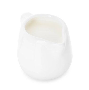 Bir sürahi taze süt izole edilmiş beyaz