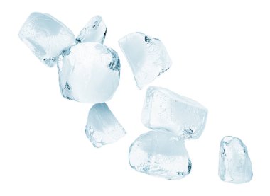 Beyaz arka planda ezilmiş buz