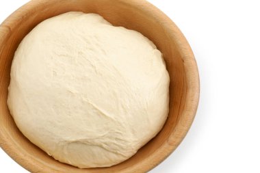 Ham hamur kasede izole edilmiş beyaz, üst manzara