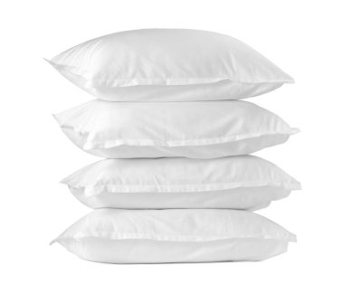 Yumuşak yastık yığını beyaza izole edilmiş