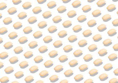 Beyaz arka planda soyulmuş fıstık deseni