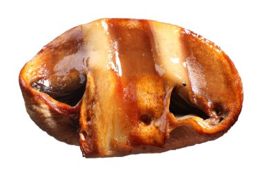 Beyazın üzerinde izole edilmiş ızgara mantar.