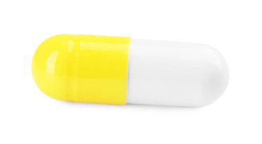 Beyaza izole edilmiş bir antibiyotik hapı. Tıbbi tedavi