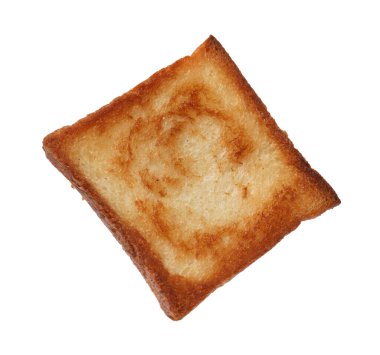 Beyaza izole edilmiş bir parça taze ekmek.