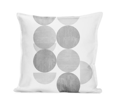 Yumuşak yastık beyaza izole edilmiş şık bir iz