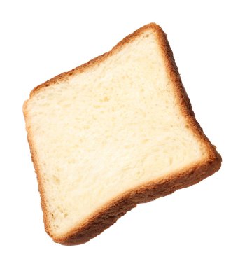 Bir parça taze ekmek, beyaza izole edilmiş.