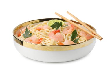 Karidesli, limonlu ve maydanozlu spagetti.