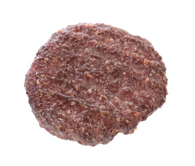 Tasty grilled burger patty isolated on white