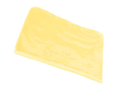 Beyaz üzerinde izole Burger için peynir dilim