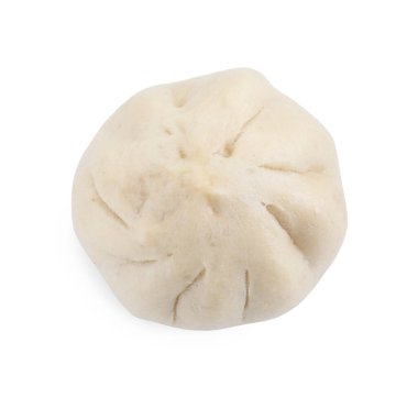 Lezzetli bao bun (baozi) beyaz, üst manzara izole
