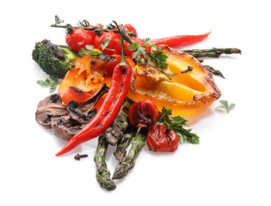 Farklı lezzetli ızgara sebzeler.