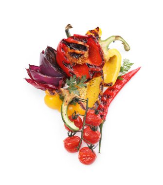 Farklı lezzetli ızgara sebzeler.