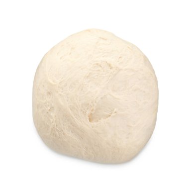 Taze çiğ hamur beyaz, üst manzara izole