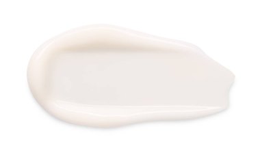 Yüz bakımı kremi örneği beyaz, üst görünümde izole.