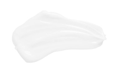 Beyaz arka planda yüz kremi örneği, üst görünüm