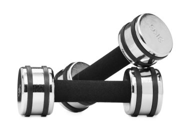 Metal dambıllar beyaza izole edilmiş. Spor malzemeleri.