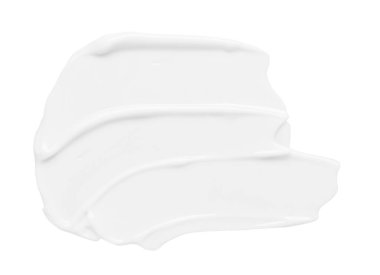 Beyaz arka planda yüz kremi örneği, üst görünüm