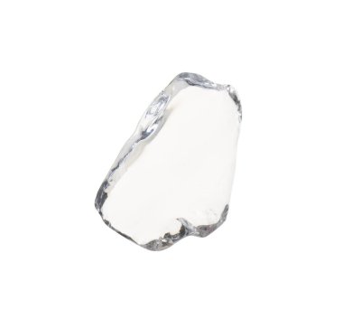 Bir parça temiz buz beyaza izole edilmiş.