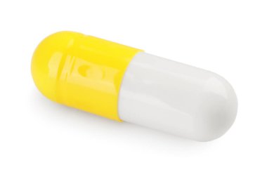 Beyaza izole edilmiş bir antibiyotik hapı. Tıbbi tedavi