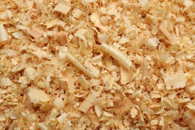 Arka plan olarak kuru doğal talaş, üst görünüm