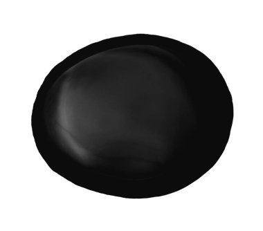 Siyah parlak yağ damlası beyaza izole edilmiş, üst manzara